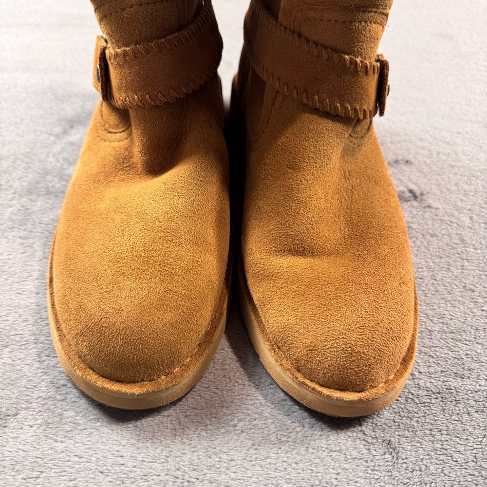 UGG Australia Cedric Chestnut Boots with Shearling Cuff and Buckle - Picture 6 of 11